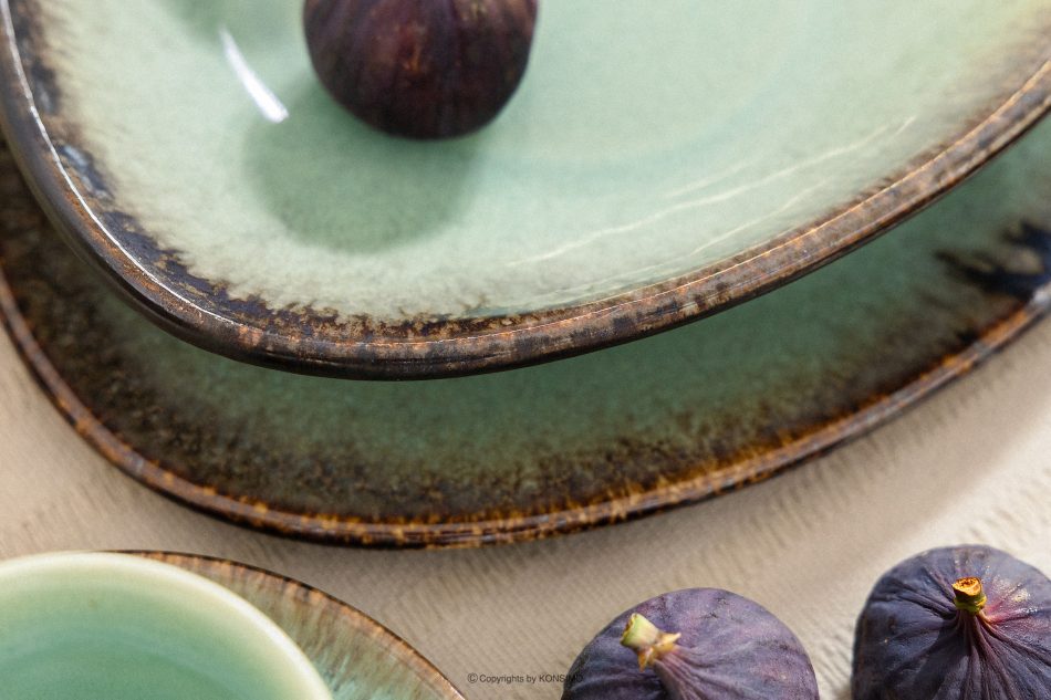 PRIMA Handglasiertes Geschirr-Set und Kaffeeservice für 6 Personen (30 tlg.) salbeifarben salbeifarben - Foto 17