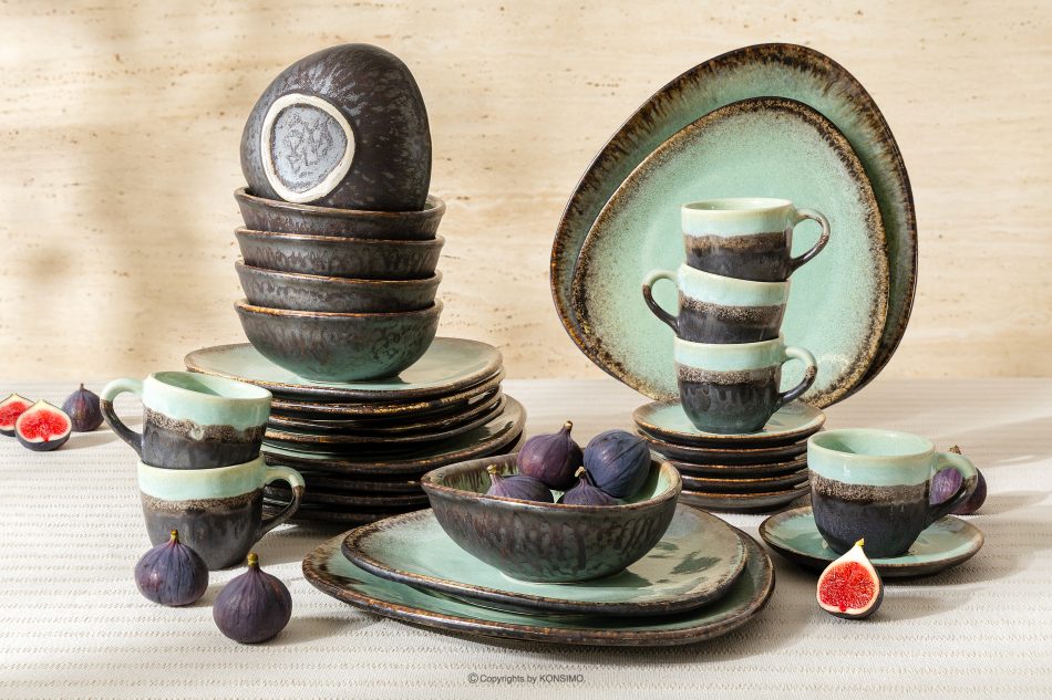 PRIMA Kombiservice aus handglasierter Keramik für 6 Personen (30 tlg.) salbeifarben salbeifarben - Foto 1