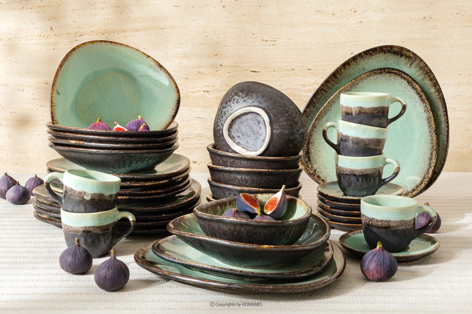 PRIMA Kombiservice aus handglasierter Keramik für 6 Personen (36 tlg.) salbeifarben salbeifarben - Foto 1