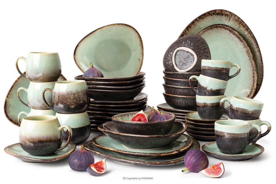 PRIMA Kombiservice aus handglasierter Keramik für 6 Personen (48 tlg.) salbeifarben salbeifarben - Foto 0