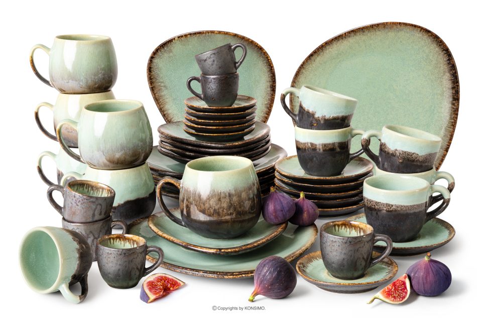 PRIMA Kaffeeservice mit Frühstücksset für 6 Personen (42 tlg.) salbeifarben salbeifarben - Foto 0