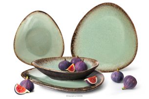PRIMA, https://konsimo.de/kollektion/prima/ Handglasiertes Geschirrset für 2 Personen (4 tlg.) salbeifarben salbeifarben - Foto