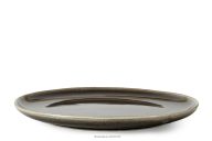 Essteller aus Keramik im rustikalen Stil, braun/grau/beige