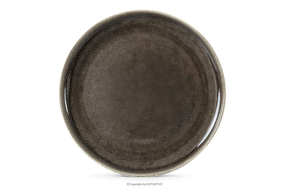 EDA Essteller aus Keramik im rustikalen Stil, braun/grau/beige braun/grau/beige - Foto 3