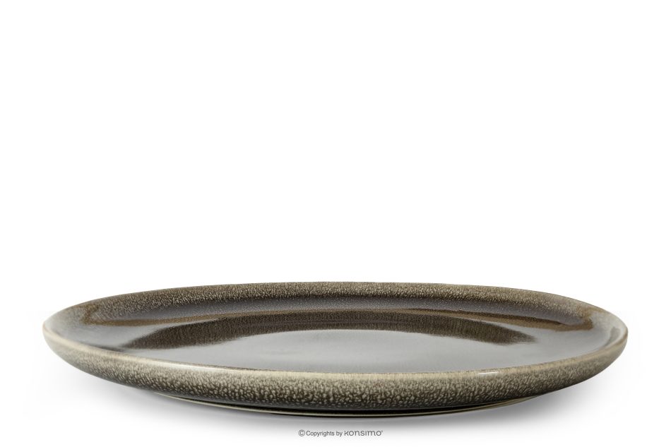 EDA Dessertteller aus Keramik im rustikalen Stil, braun/grau/beige braun/grau/beige - Foto 0