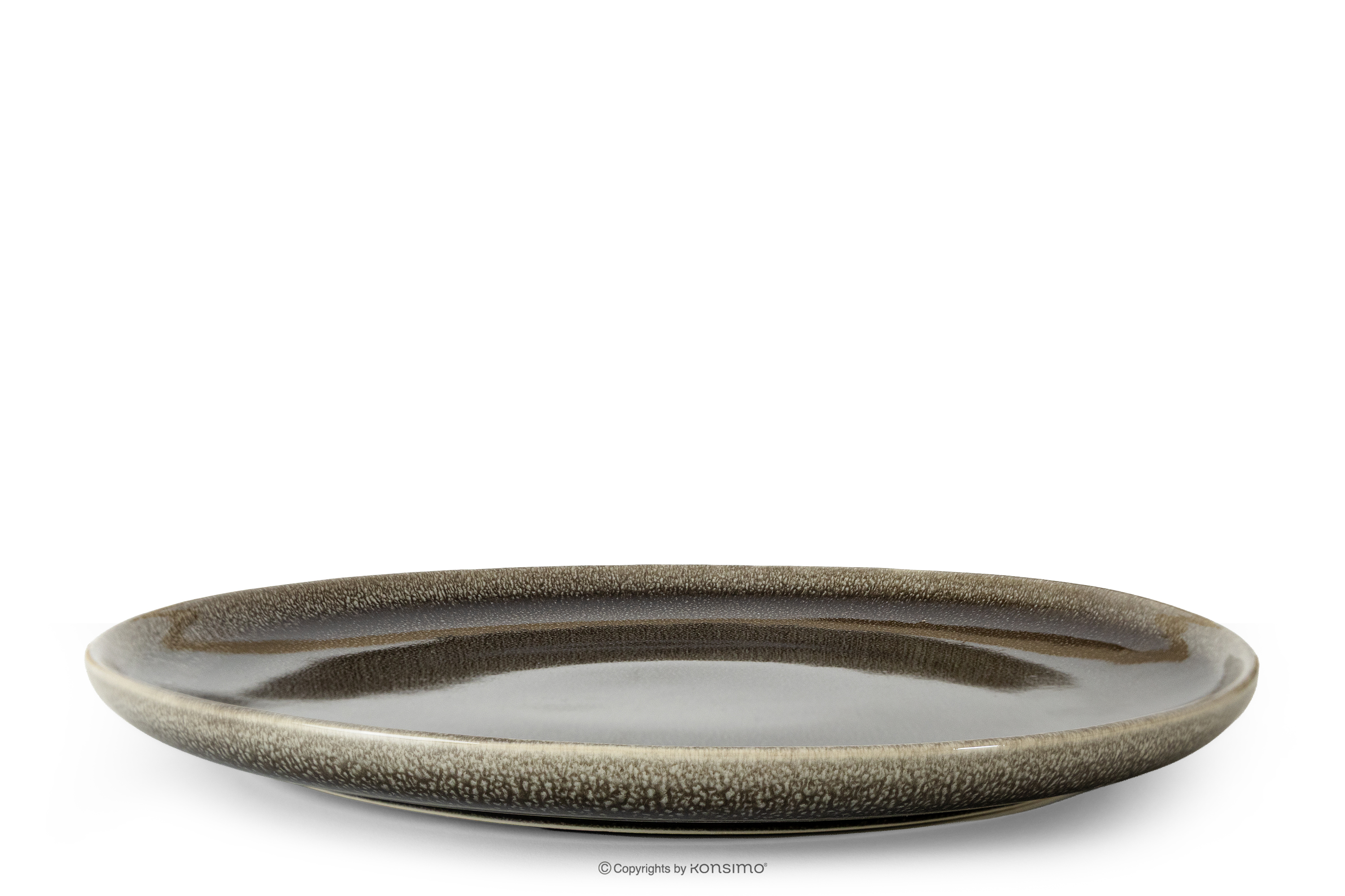 Dessertteller aus Keramik im rustikalen Stil, braun/grau/beige