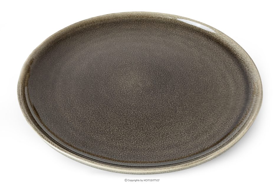 EDA Essteller, 6 Stück, aus Keramik im rustikalen Stil, braun/grau/beige braun/grau/beige - Foto 3