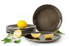 EDA Dessertteller 6 Stück aus Keramik im rustikalen Stil braun/grau/beige braun/grau/beige - Foto 1