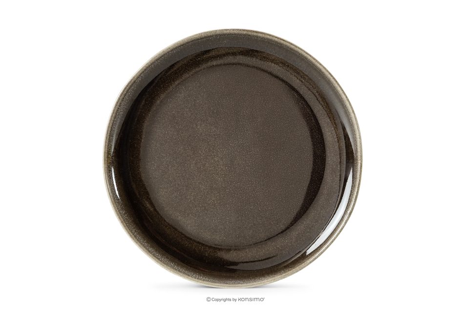 EDA Tiefer Teller 6 Stück aus Keramik im rustikalen Stil braun/grau/beige braun/grau/beige - Foto 4