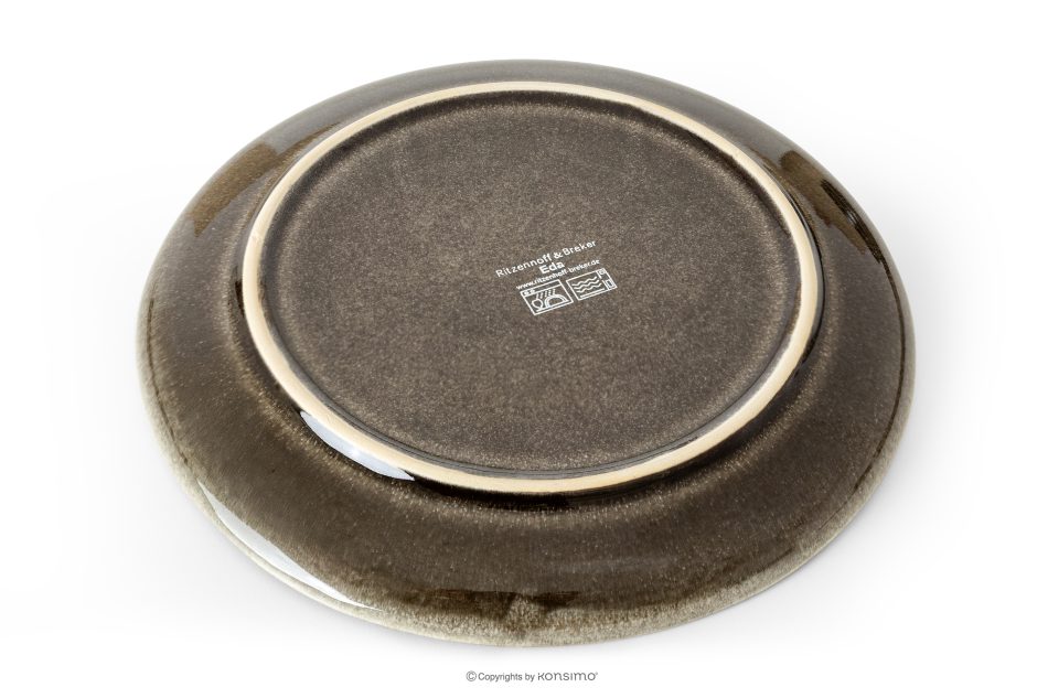 EDA Geschirrset für 6 Personen (18 tlg) aus Keramik im rustikalen Stil, braun/grau/beige braun/grau/beige - Foto 5