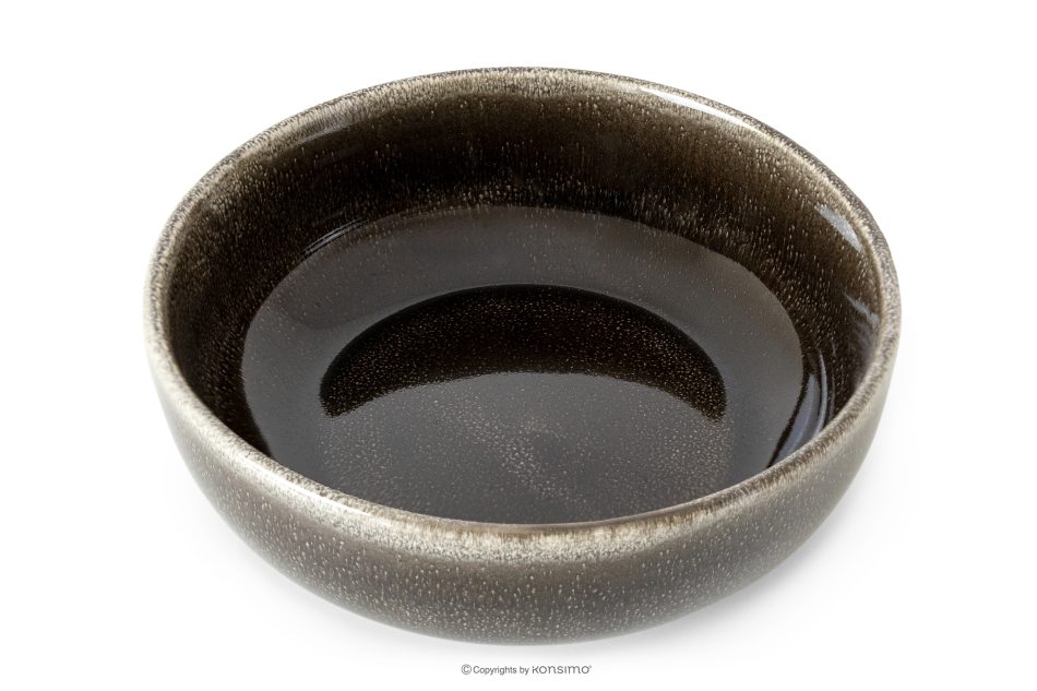 EDA Frühstücksset für 6 Personen (12 tlg) aus Keramik im rustikalen Stil, braun/grau/beige braun/grau/beige - Foto 3