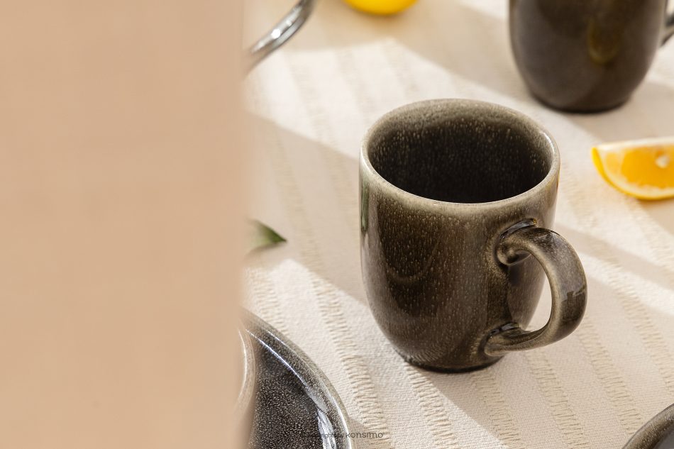 EDA Frühstücksset für 6 Personen (12 tlg) aus Keramik im rustikalen Stil, braun/grau/beige braun/grau/beige - Foto 11