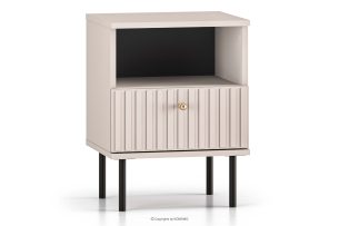 DROMA, https://konsimo.de/kollektion/droma/ Schmaler, eleganter Nachttisch in Cremefarbe cremig - Foto