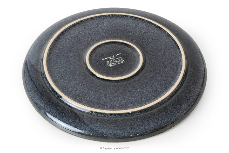 EDA Essteller aus Keramik im rustikalen Stil, blau/grau/beige blau/grau/beige - Foto 3