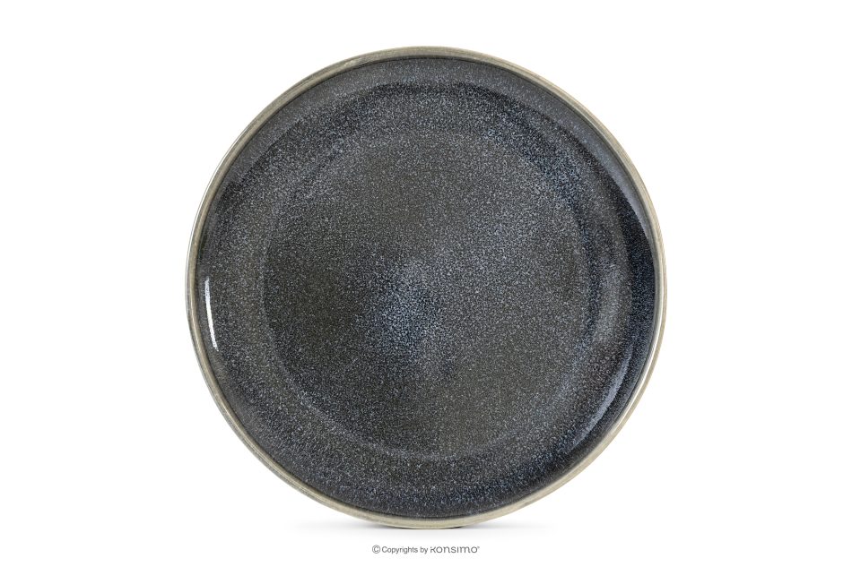 EDA Dessertteller aus Keramik im rustikalen Stil, blau/grau/beige blau/grau/beige - Foto 4