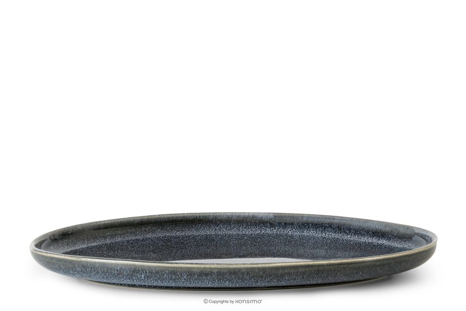 EDA Servierteller aus Keramik im rustikalen Stil, blau/grau/beige blau/grau/beige - Foto 0