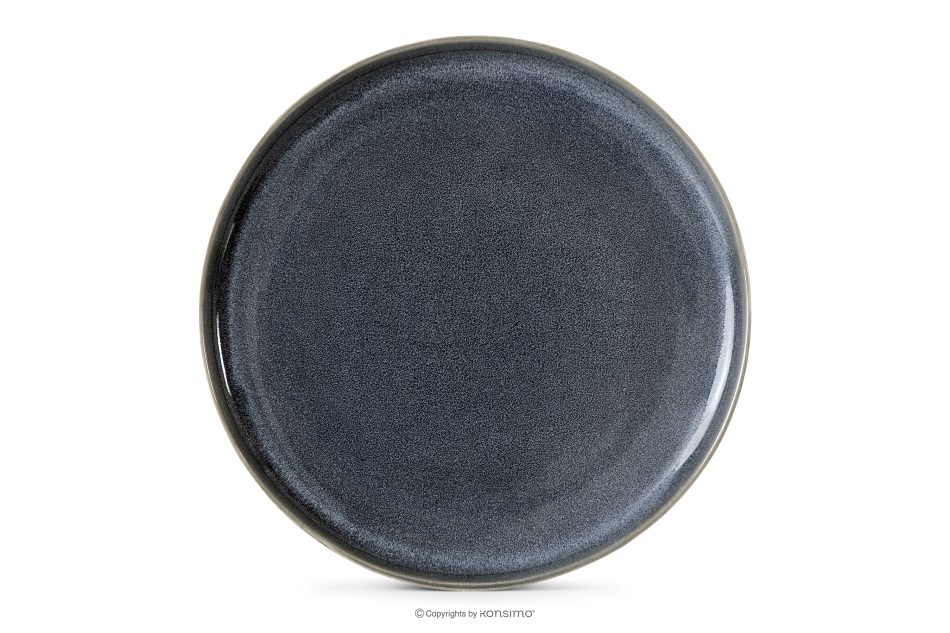 EDA Essteller, 6 Stück, aus Keramik im rustikalen Stil, blau/grau/beige blau/grau/beige - Foto 5