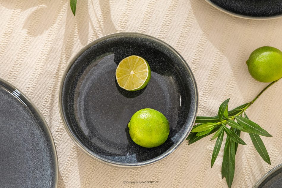 EDA Keramikschale im rustikalen Stil, blau/grau/beige, 6 Stück blau/grau/beige - Foto 6