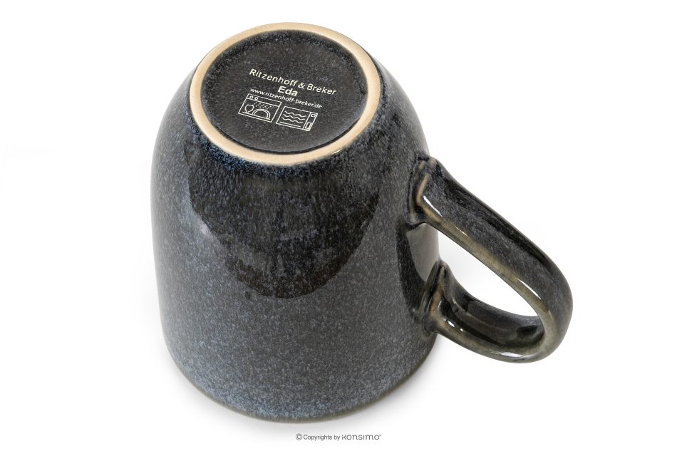 EDA Keramikbecher im rustikalen Stil, blau/grau/beige, 6 Stück blau/grau/beige - Foto 4