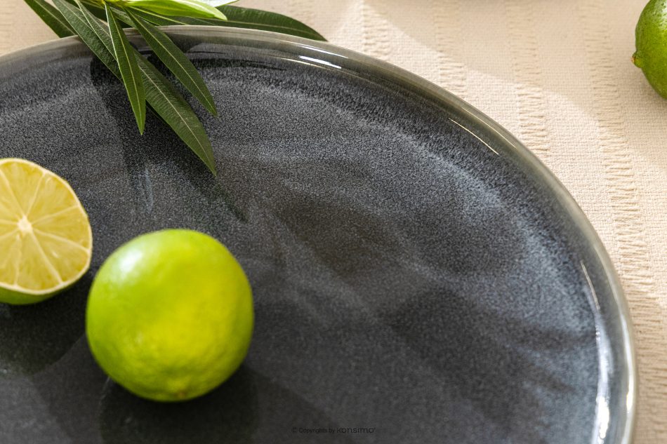 EDA Geschirrset für 6 Personen (24 tlg) aus Keramik im rustikalen Stil, blau/grau/beige blau/grau/beige - Foto 12