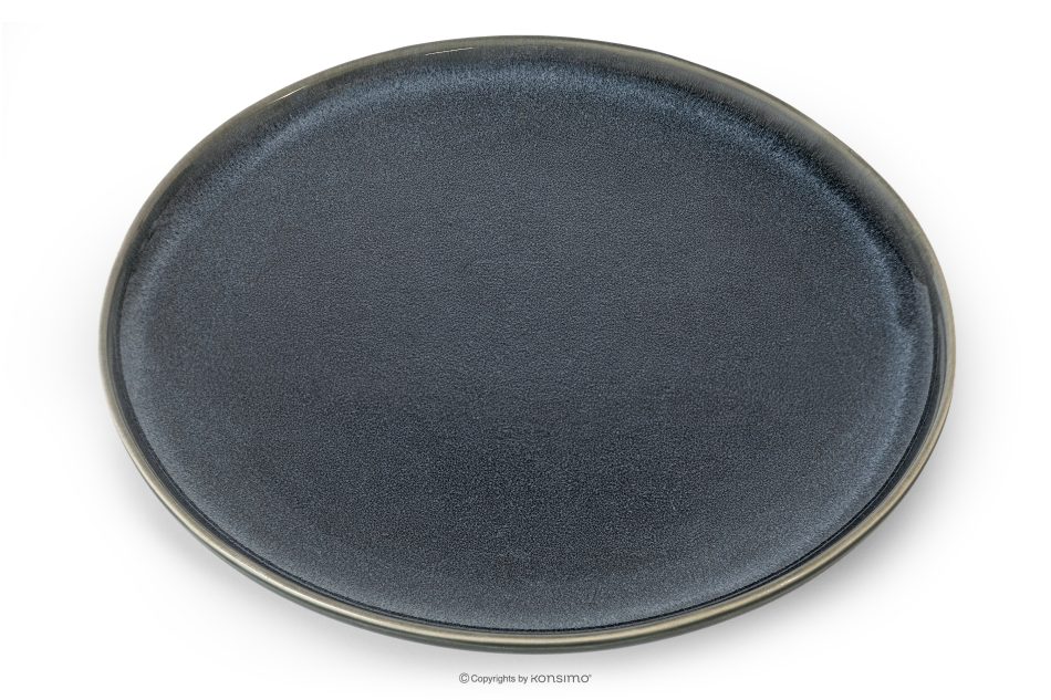 EDA Geschirrset für 6 Personen (24 tlg) aus Keramik im rustikalen Stil, blau/grau/beige blau/grau/beige - Foto 2