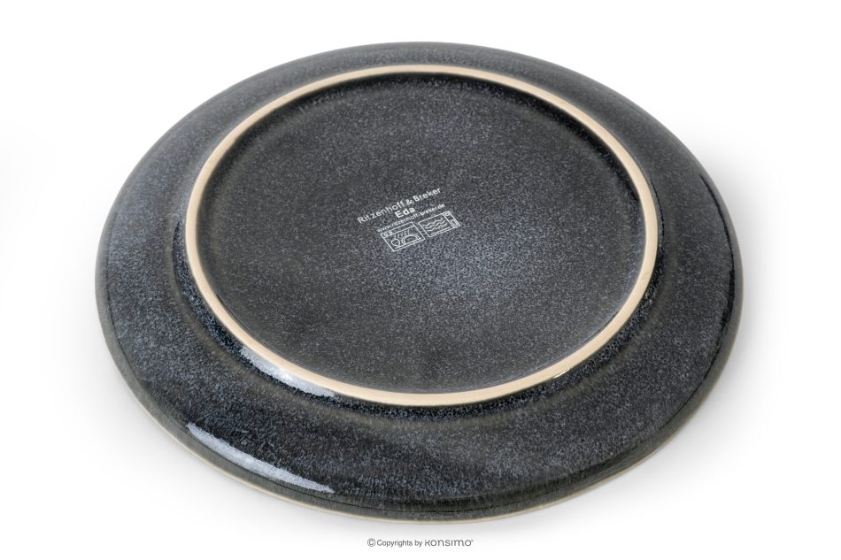 EDA Frühstücksset für 6 Personen (18 tlg) aus Keramik im rustikalen Stil, blau/grau/beige blau/grau/beige - Foto 3