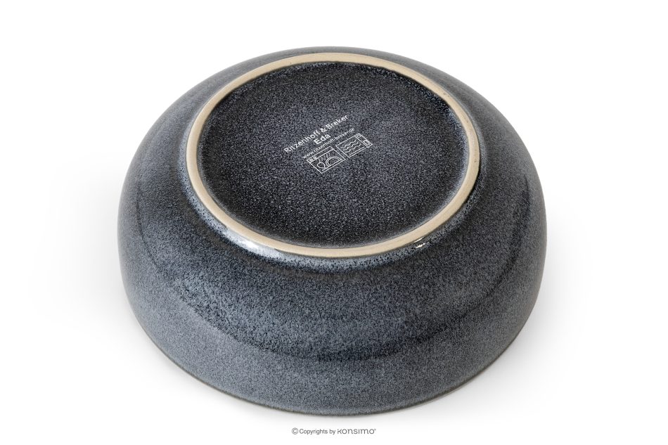 EDA Frühstücksset für 6 Personen (12 tlg) aus Keramik im rustikalen Stil, blau/grau/beige blau/grau/beige - Foto 3