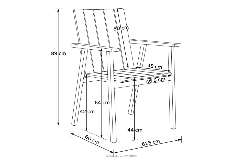 ORTUS Holzgartenstuhl braun braun - Foto 14