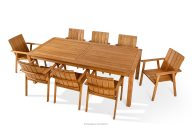 Gartenmöbel-Set aus Holz Tisch mit Stühlen braun