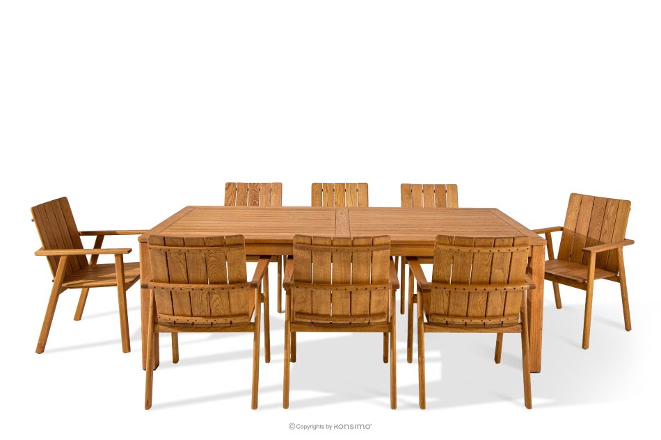 ORTUS Gartenmöbel-Set aus Holz Tisch mit Stühlen braun braun - Foto 2