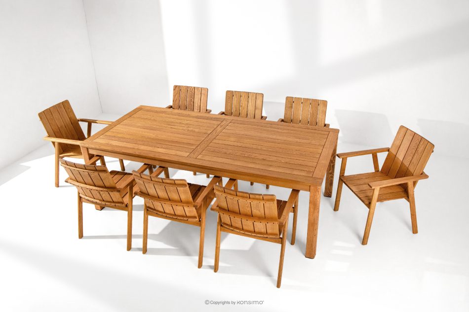 ORTUS Gartenmöbel-Set aus Holz Tisch mit Stühlen braun braun - Foto 1