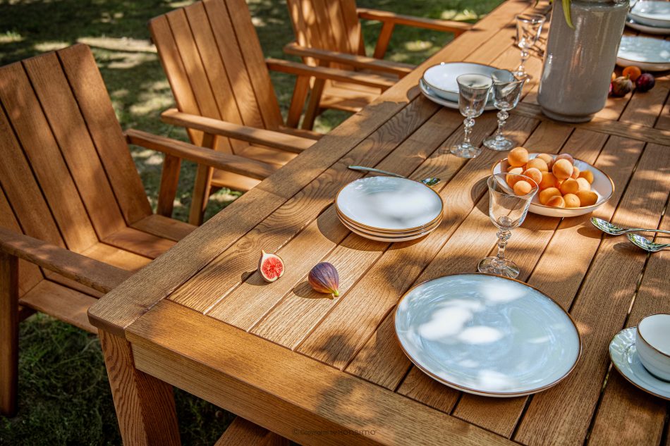 ORTUS Gartenmöbel-Set aus Holz Tisch mit Stühlen braun braun - Foto 21