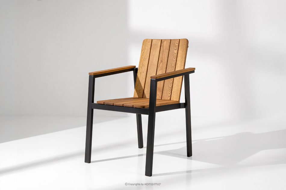 LENTI Holzgartenstuhl braun/anthrazit braun/anthrazit - Foto 1