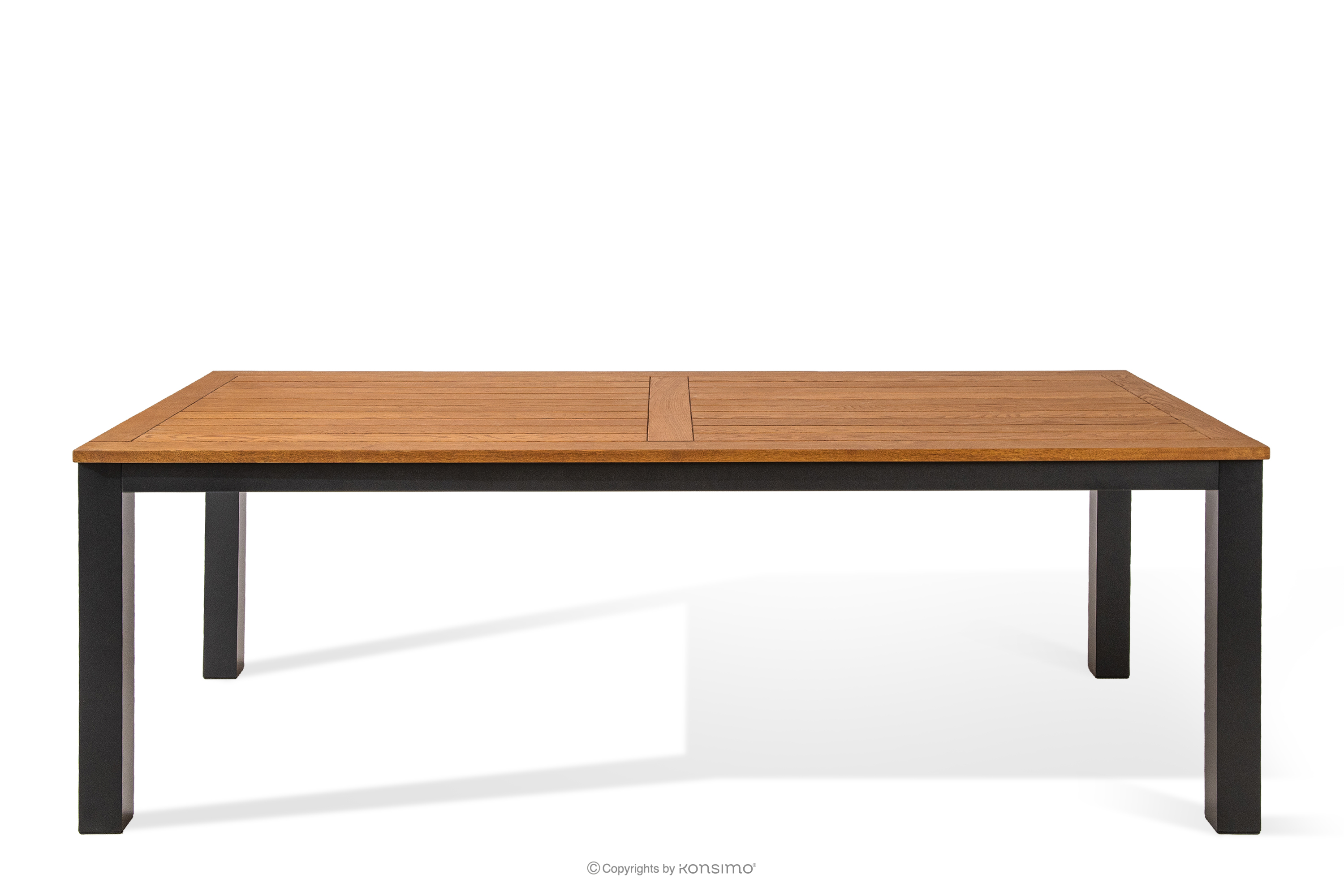 Großer Holzgartentisch braun/anthrazit