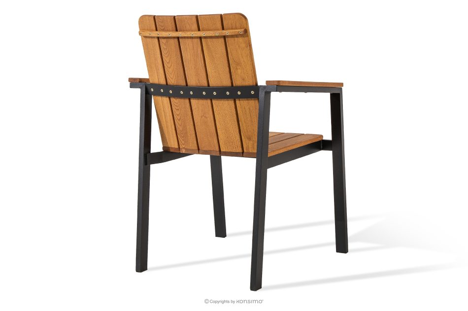 LENTI Kleiner Holzgartentisch mit 2 Stühle braun/anthrazit - Foto 4