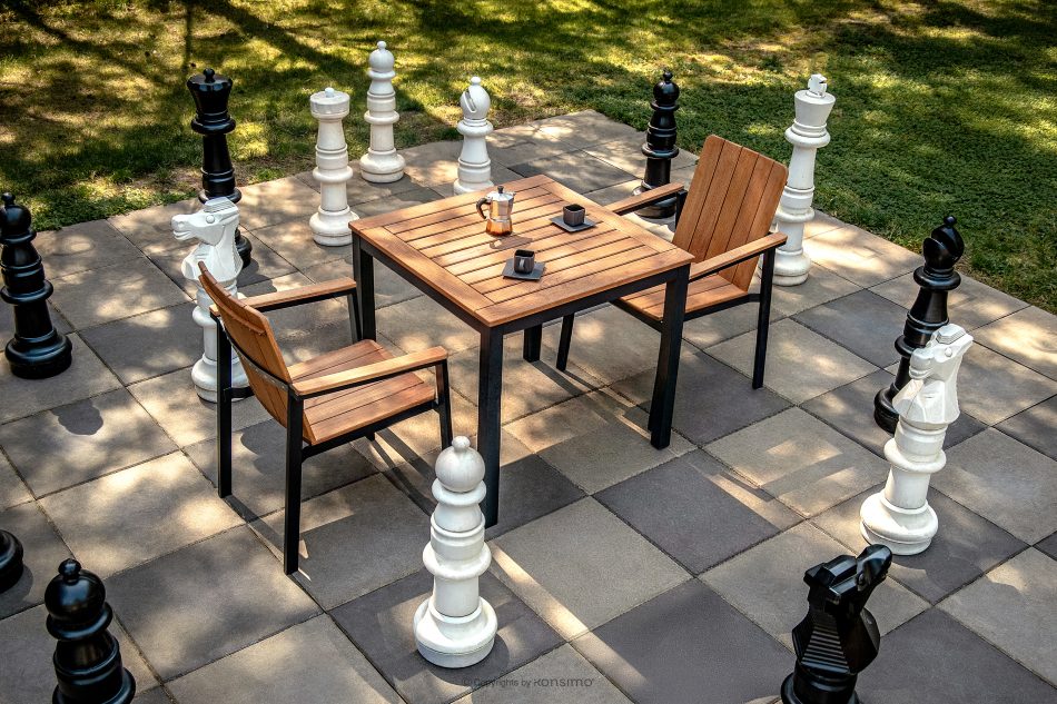 LENTI Kleiner Holzgartentisch mit 2 Stühle braun/anthrazit - Foto 17