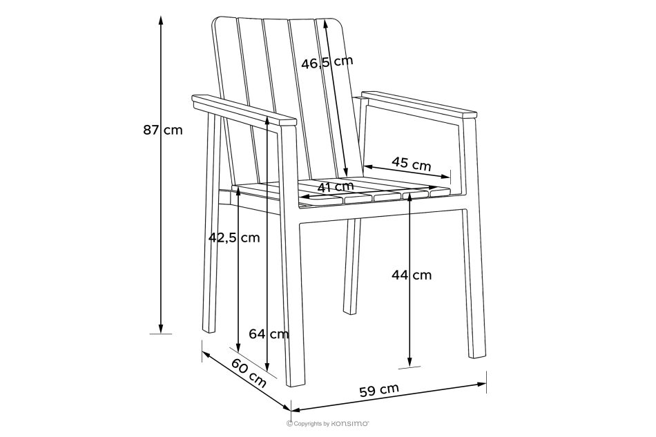 LENTI Kleiner Holzgartentisch mit 4 Stühle braun/anthrazit - Foto 21