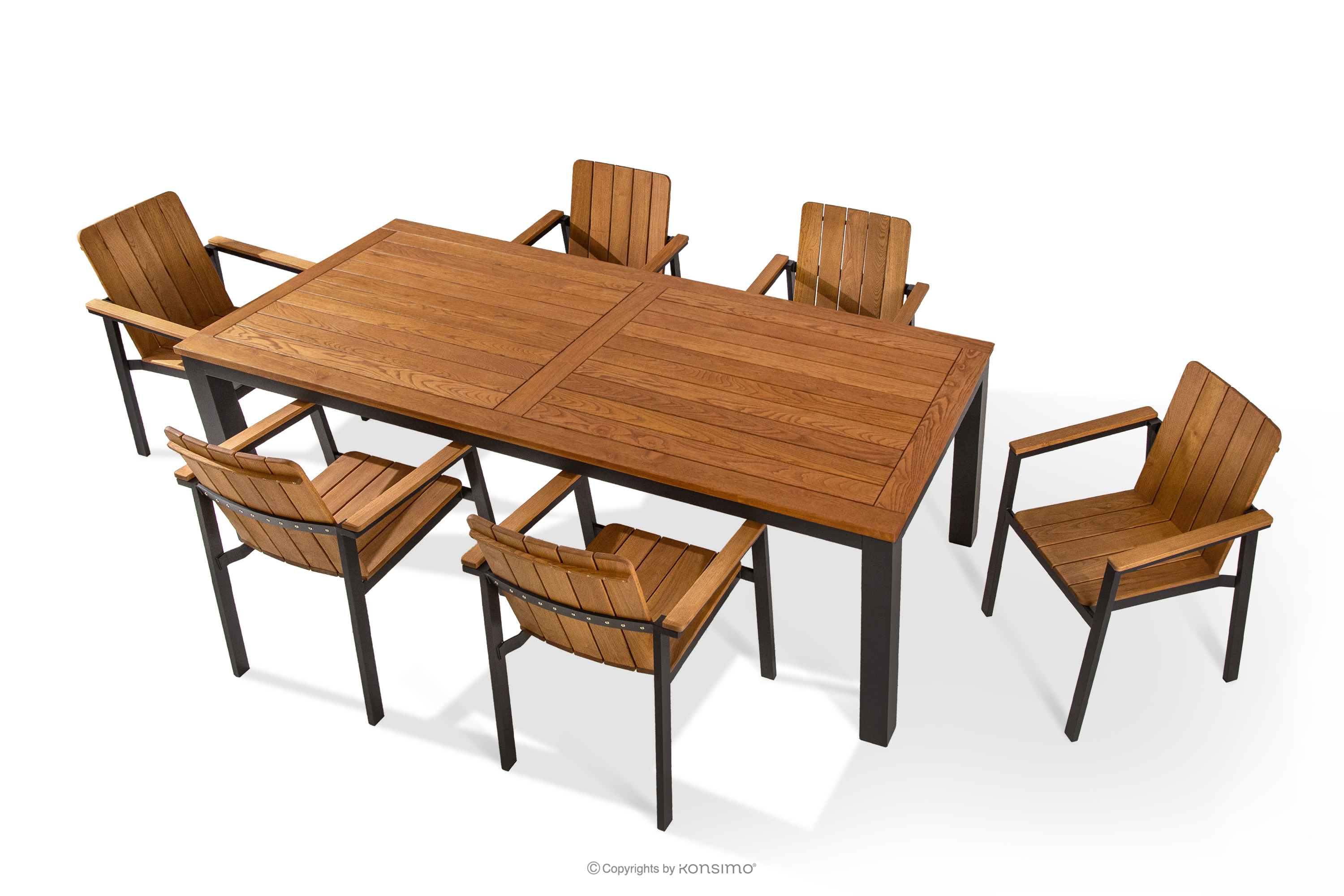 Gartentisch aus Holz mit 6 Stühle