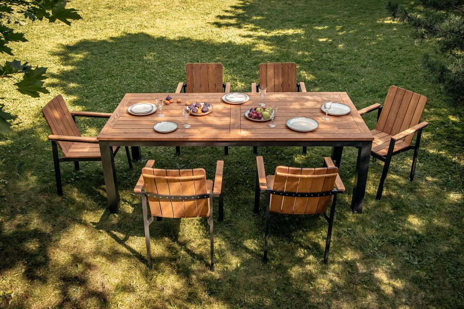 LENTI Gartentisch aus Holz mit 6 Stühle braun/anthrazit - Foto 16