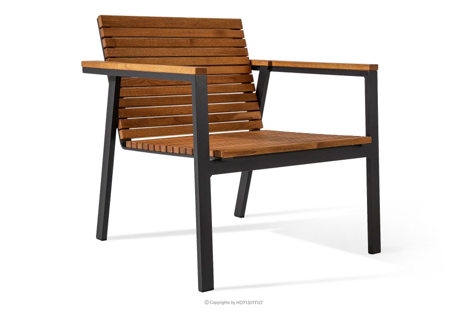 ARIATO Gartenstuhl aus Holz und Aluminium braun/anthrazit - Foto 2