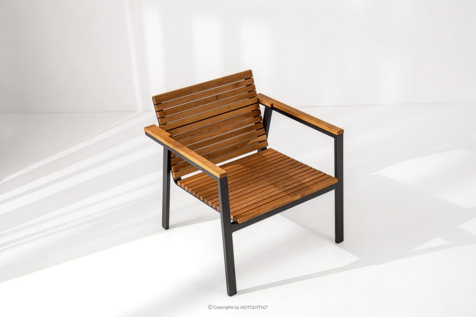 ARIATO Gartenstuhl aus Holz und Aluminium braun/anthrazit - Foto 1