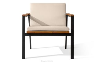 ARIATO, https://konsimo.de/kollektion/ariato/ Gartenstuhl aus Holz und Aluminium braun/anthrazit/beige - Foto