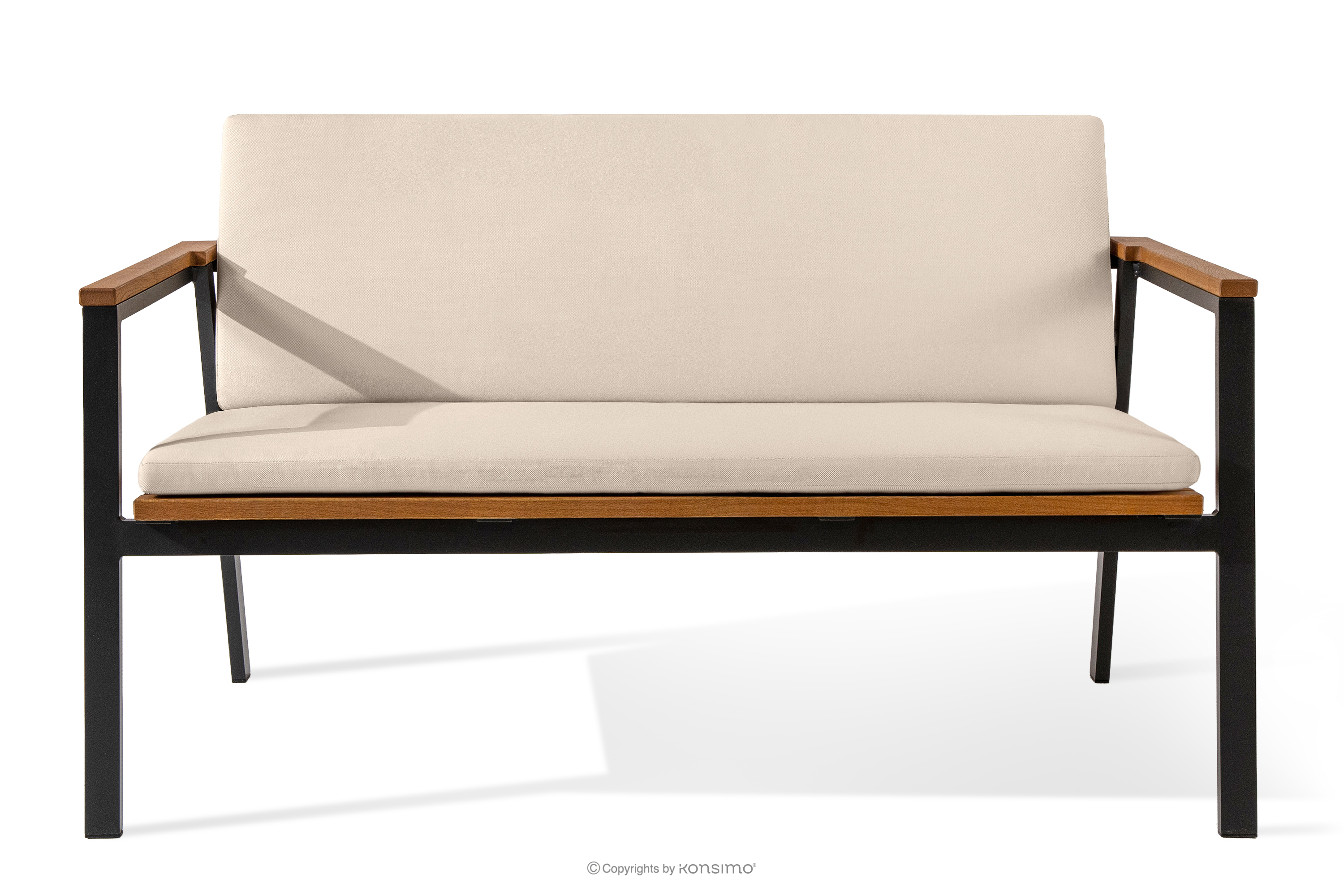 Gartenbank aus Holz und Aluminium