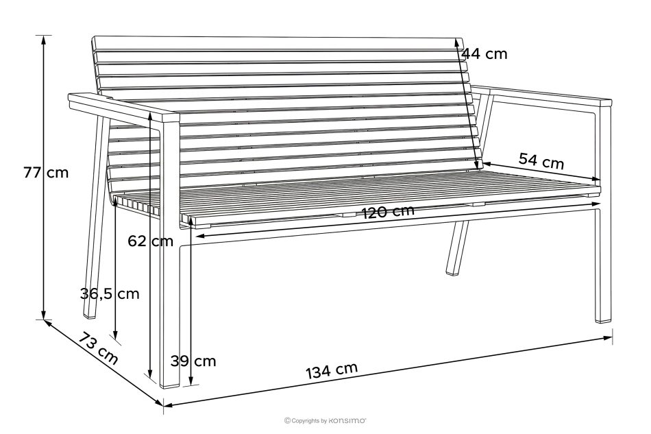 ARIATO Gartenbank aus Holz und Aluminium braun/anthrazit - Foto 10