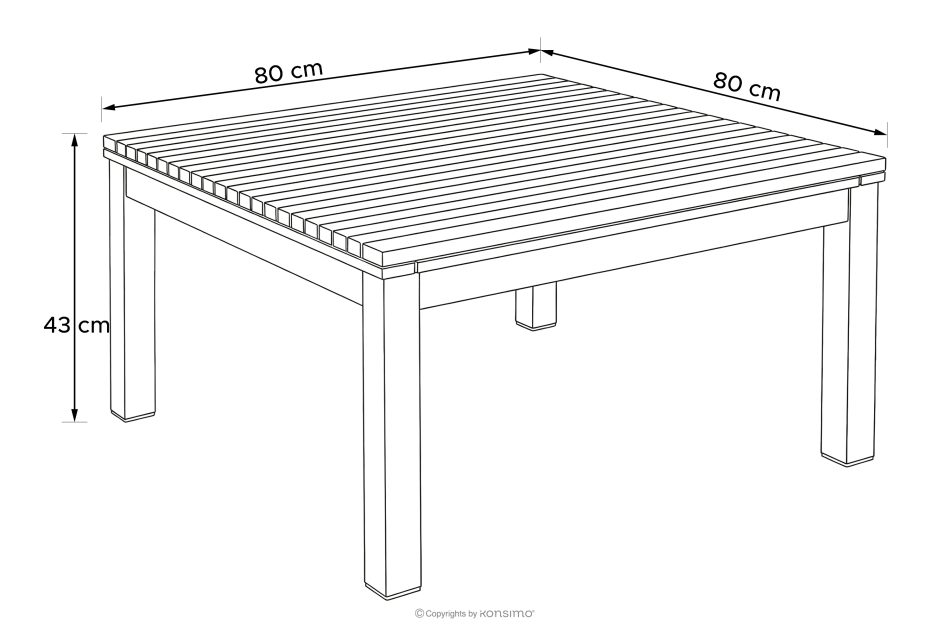 ARIATO Gartentisch aus Holz und Aluminium braun/anthrazit - Foto 9
