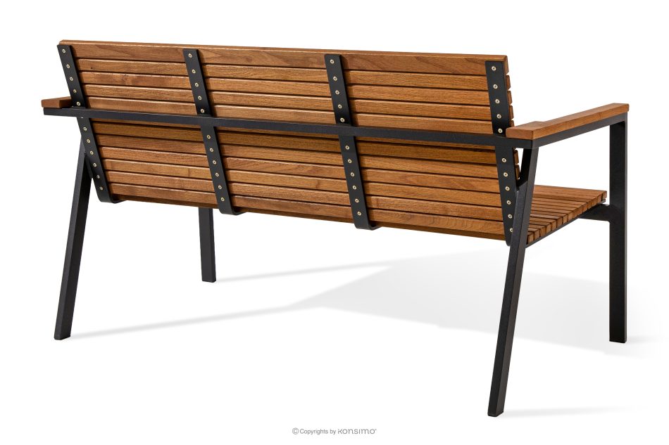 ARIATO Gartenmöbel-Set aus Holz und Metall 2 Stühle, Bank, Tisch braun/anthrazit - Foto 16