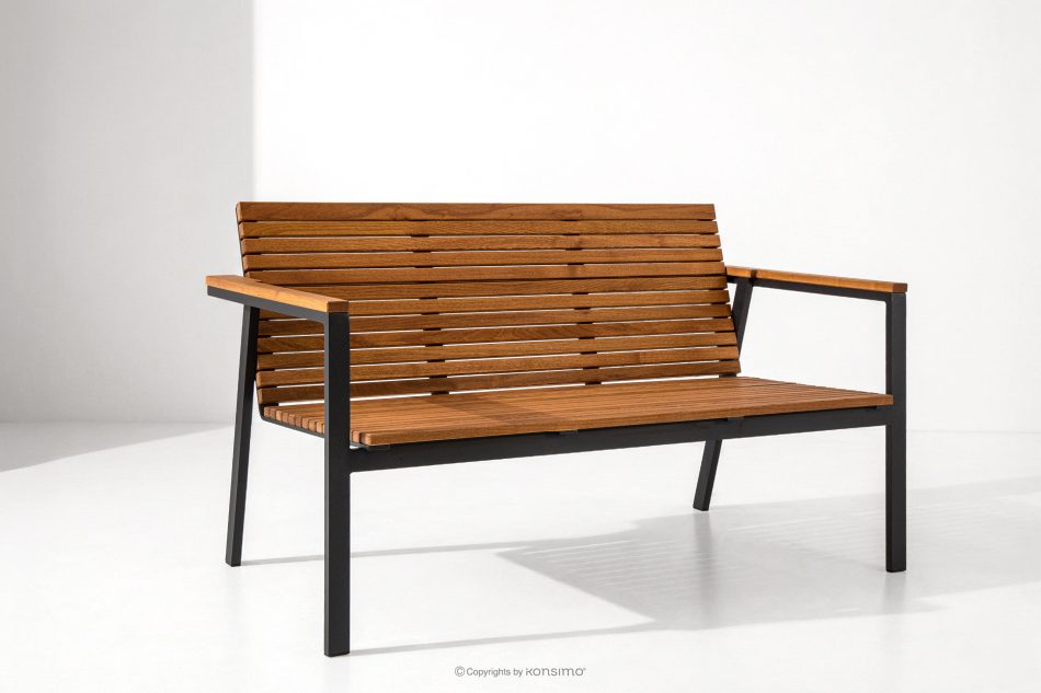 ARIATO Gartenmöbel-Set aus Holz und Metall 2 Stühle, Bank, Tisch braun/anthrazit - Foto 21