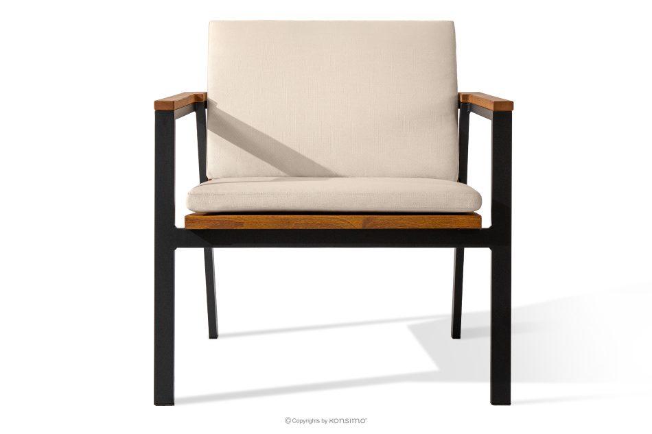 ARIATO Gartentisch aus Holz und Aluminium braun/anthrazit/beige - Foto 2