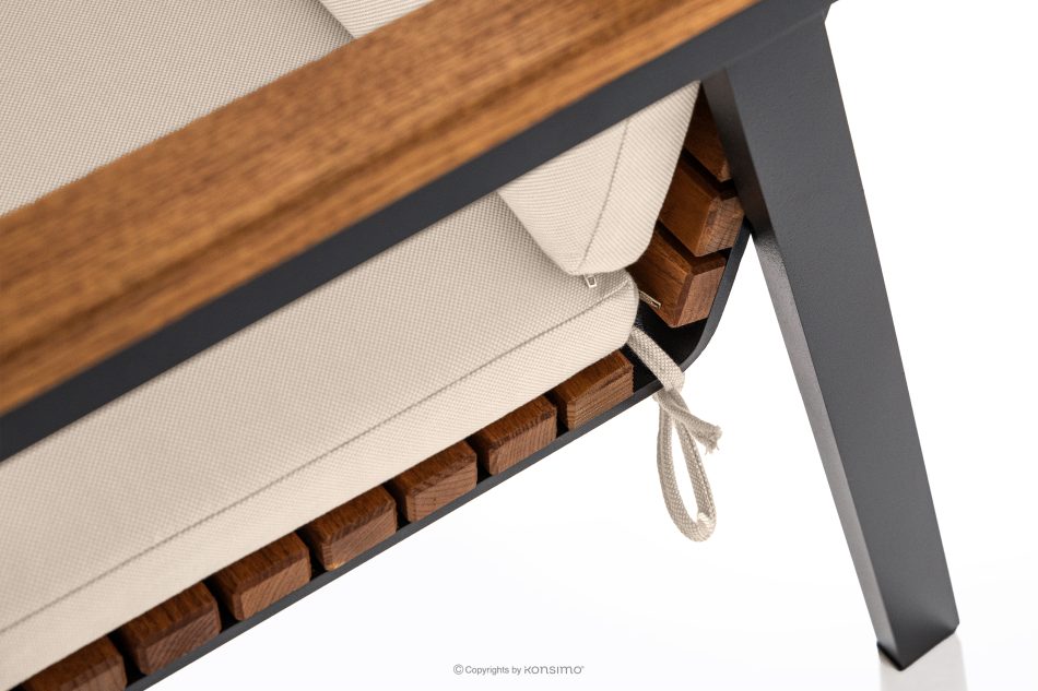 ARIATO Gartentisch aus Holz und Aluminium braun/anthrazit/beige - Foto 9