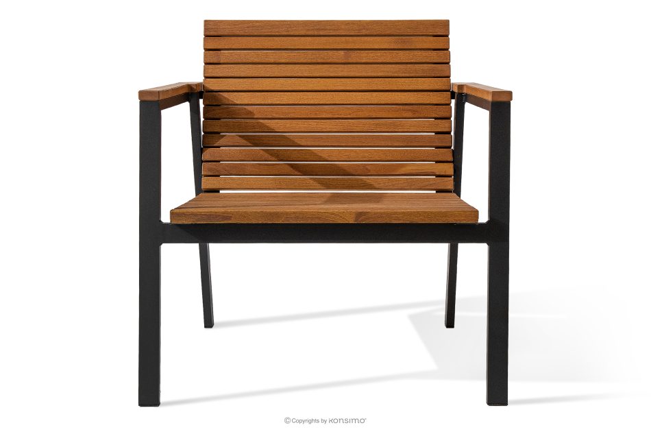 ARIATO Gartenmöbel-Set aus Holz und Metall, 2 Stühle, Tisch braun/anthrazit - Foto 2